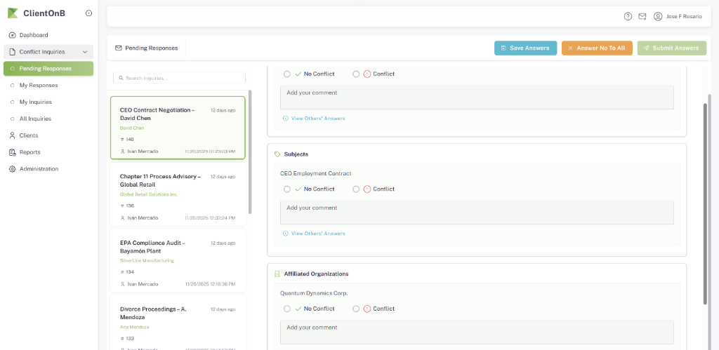 ClientOnB Dashboard